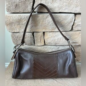 Via Spiga Dark Brown Leather Shoulder Bag